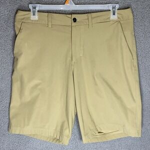 Lululemon Men's Sz 34 Commission Classic Fit Shorts 7" Khaki Tan Stretch